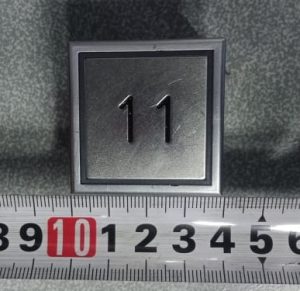 Кнопка "11"  KT40 STEP C 40х40мм (Европейский вариант) красная подсветка, ThyssenKrupp Elevator